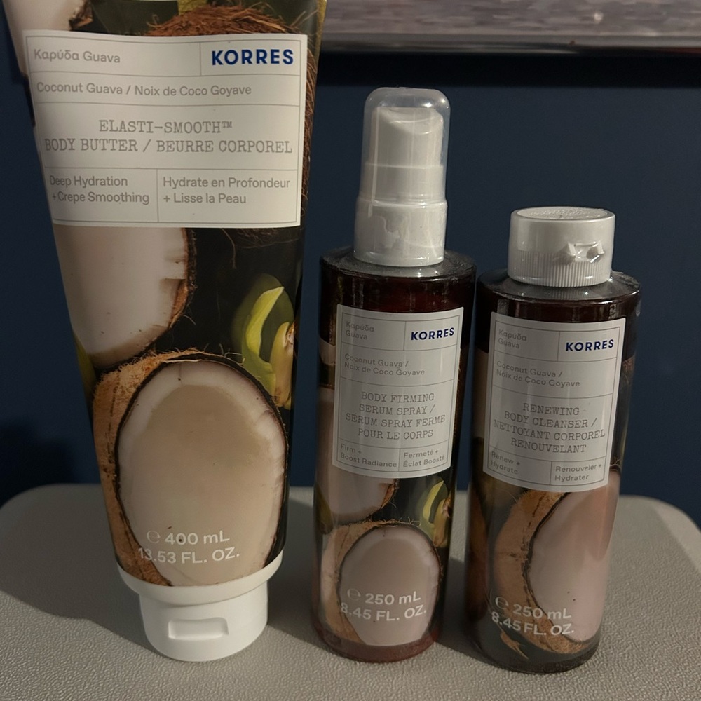 LAST SET! Korres Coconut Guava 3-Piece Body Care Smoothing Hydration Set